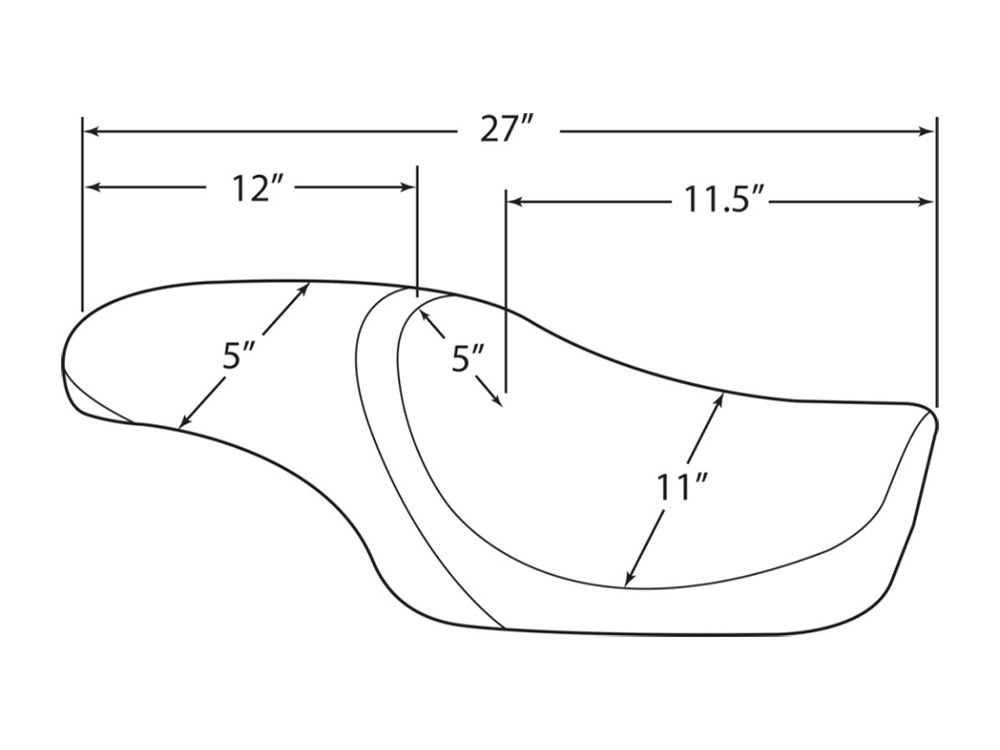 Drag Specialties Predator Dual Seat – Smooth Black. Fits Sportster 2004-2021