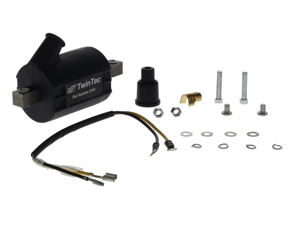 Spitfire Ignition Coil - Black. Fits Custom Applications with Single Fire Ignition & Single Spark Plug Heads. 2 Required.