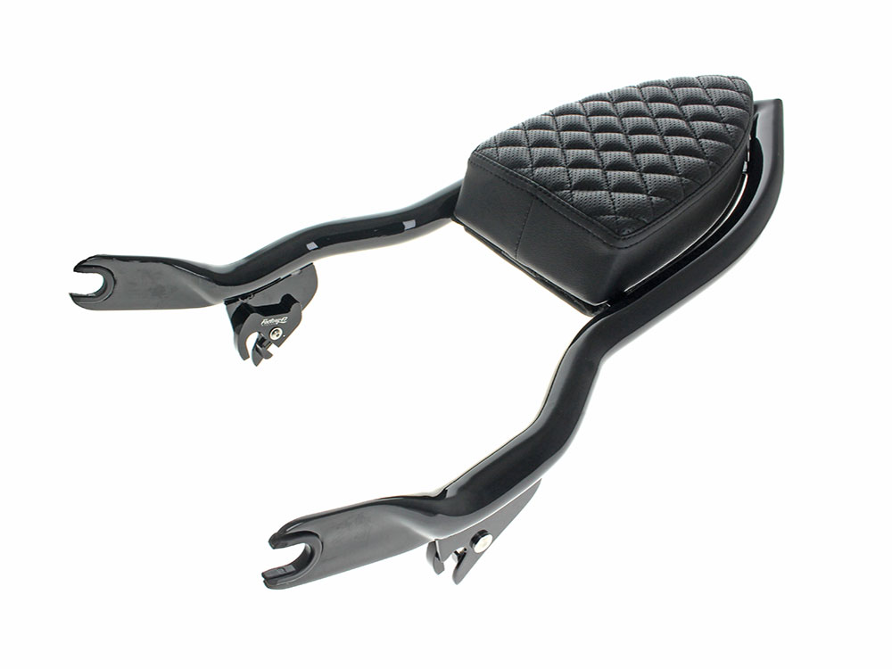 Diamond Stitch Diablo Sissy Bar Backrest - Gloss Black. Fits Touring 2009up.