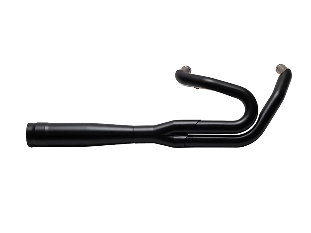 2-into-1 Grand Prix Exhaust - Black with Black End Cap. Fits Softail 2018up Non-240 Rear Tyre Models.