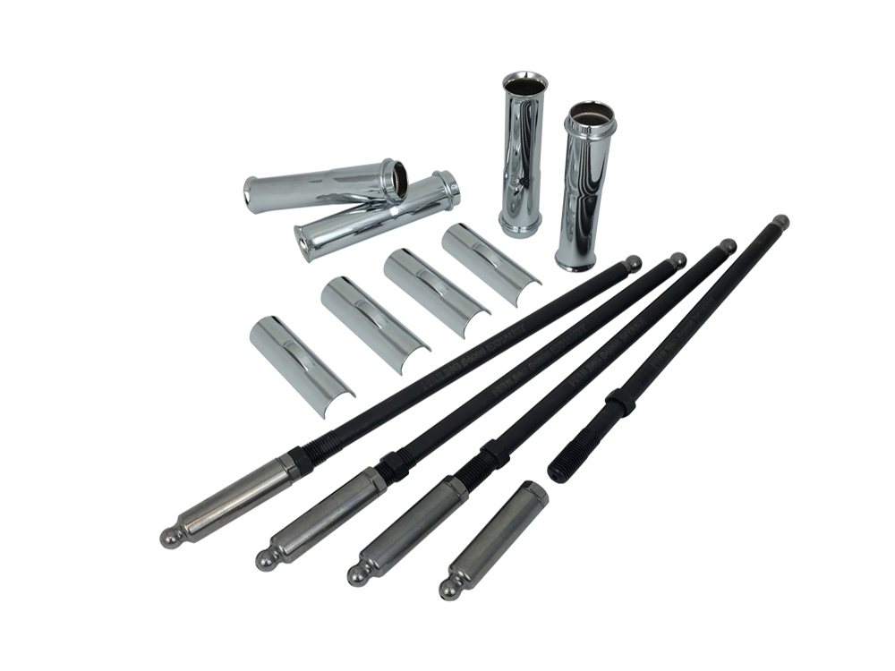 Quick Install Adjustable Pushrod Kit - Chrome. Fits Twin Cam 1999-2017.