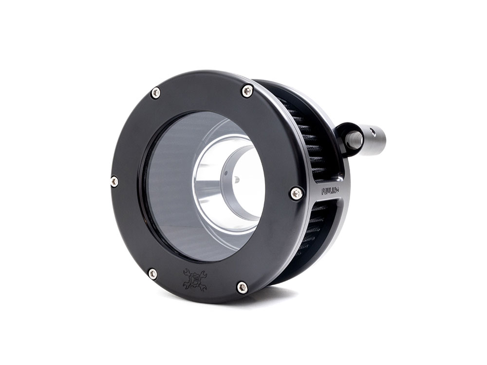 BA Air Cleaner Kit - Black with Clear Cover. Fits Softail 2000-2015, Dyna 1999-2017, Touring 1999-2007 with CV Carb or Cable Operated Delphi EFI