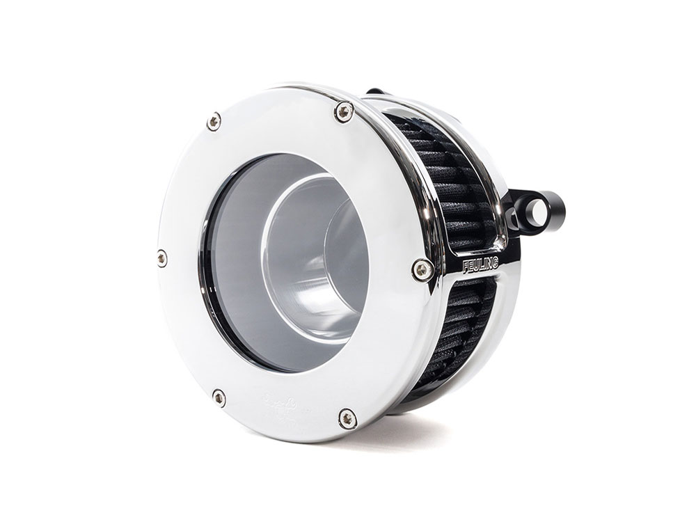 BA Air Cleaner Kit - Chrome with Clear Cover. Fits CVO Touring 2023up, Street Glide & Road Glide 2024up, Touring 2025up & Softail 2025up