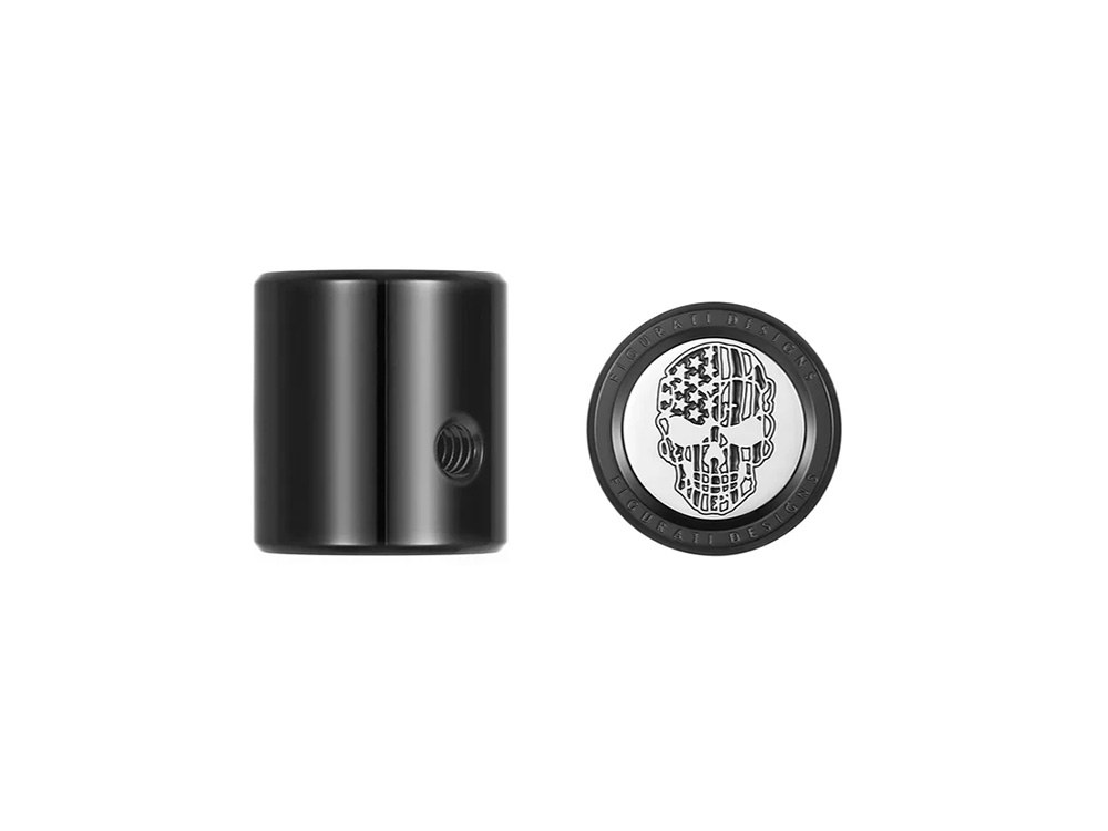 Heel-Toe Shifter Cover - Black with American Flag Skull. Fits Touring 1982up & FL Softail 1986-2017