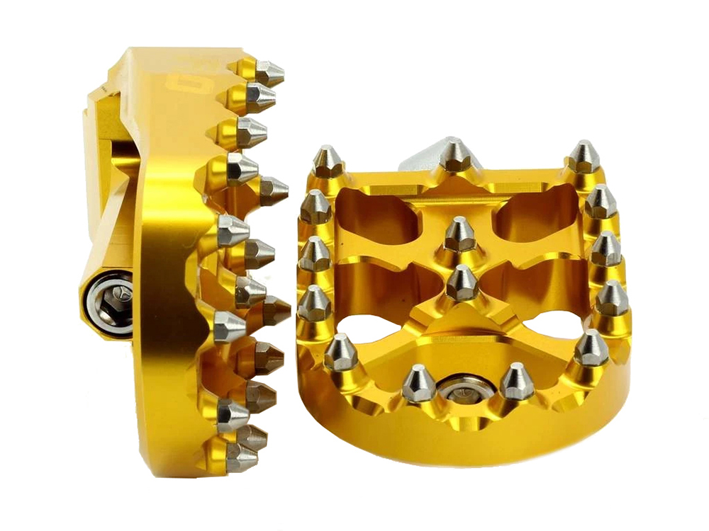 V2 MX Footpegs with HD Male Mount - Gold.