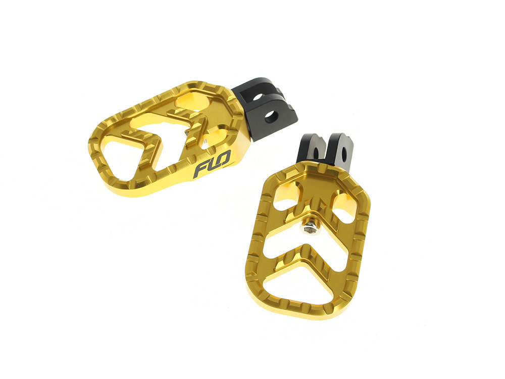 Savage Series Footpegs - Gold. Fits Softail 2018up Front Rider