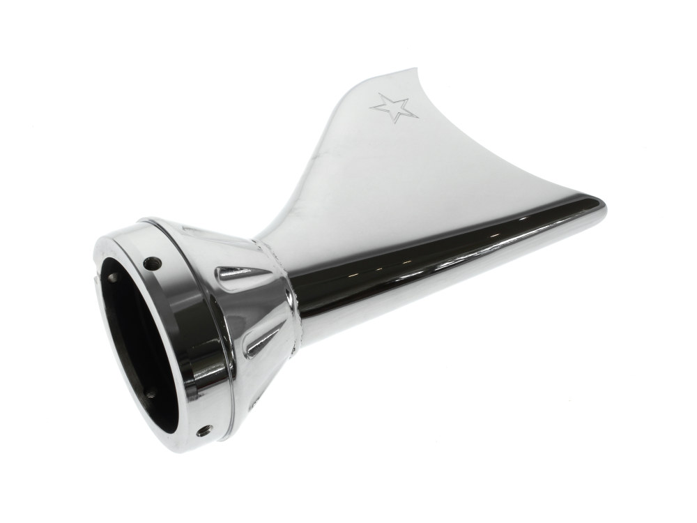 Sharktail Tip End Cap – Chrome. Fits 4in. Freedom Mufflers.