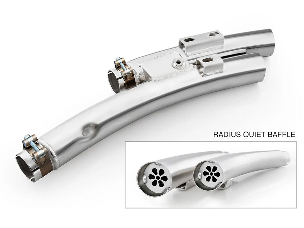 Quiet Mufflers for Radical Radius Exhaust. Fits Indian Scout 2025up