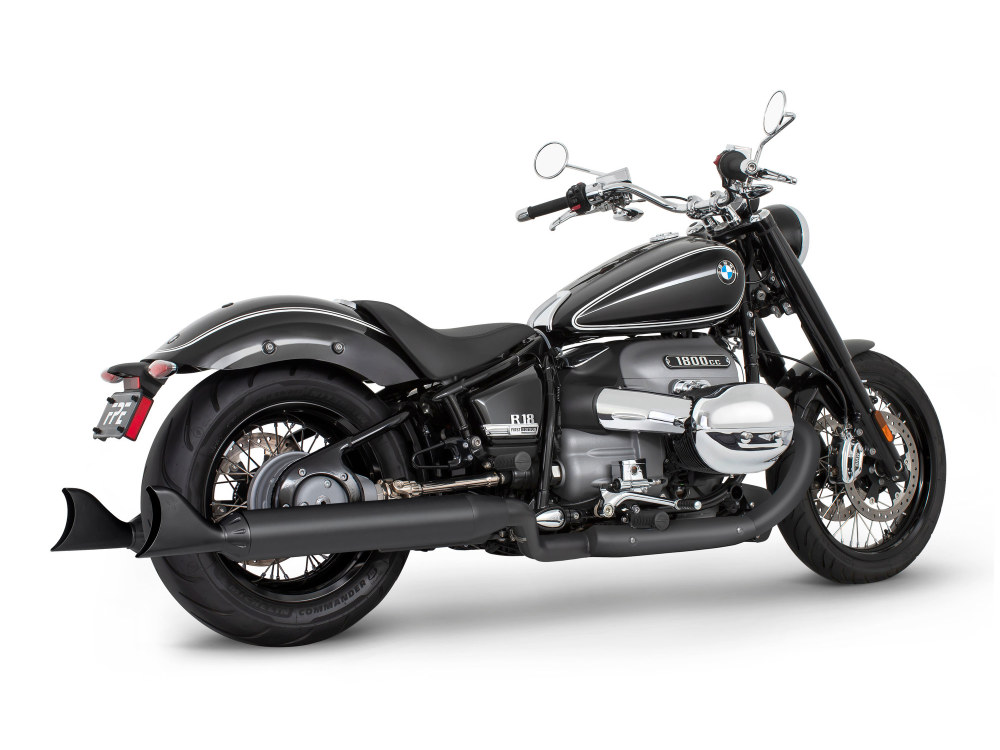 4.5in. Two-Step Slip-On Mufflers - Black with Sharktail Tips. Fits BMW R-18 2021up. 