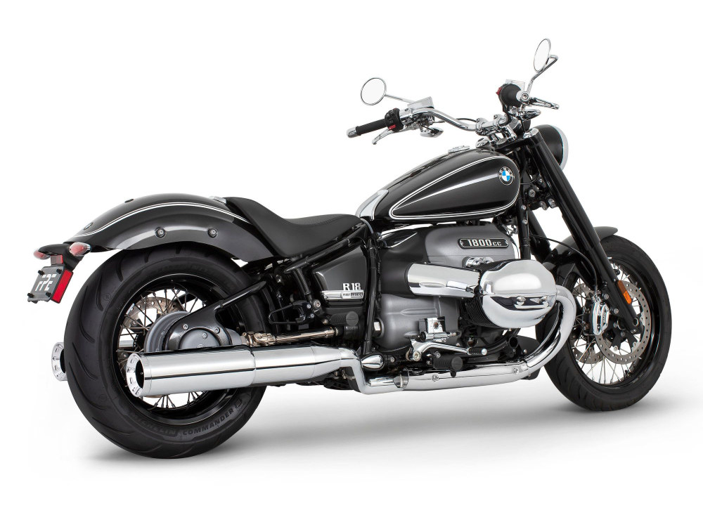 4.5in. Two-Step Slip-On Mufflers – Chrome with Straight Tips. Fits BMW R-18 2021up.