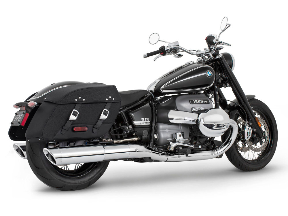 4.5in. Two-Step Slip-On Mufflers – Chrome with Slash Tips. Fits BMW R-18 Classic 2021up.