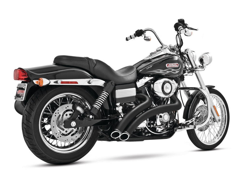 Radical Radius Exhaust - Black with Black End Caps. Fits Dyna 2006-2017 & Dyna Switchback 2012-2016
