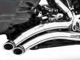 Sharp Curve Radius Exhaust - Chrome with Chrome End Caps. Fits Touring 1995-2016