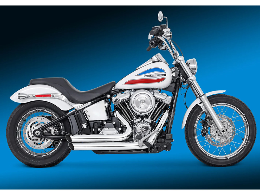 Amendment Exhaust - Chrome. Fits Softail 2018up with Non-240 Rear Tyre - Freedom Performance Exhaust