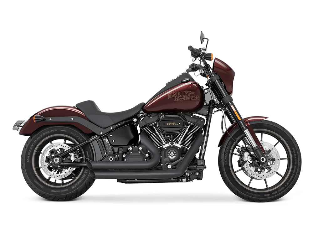Amendment Exhaust - Black. Fits Softail 2018up with Non-240 Rear Tyre - Freedom Performance Exhaust