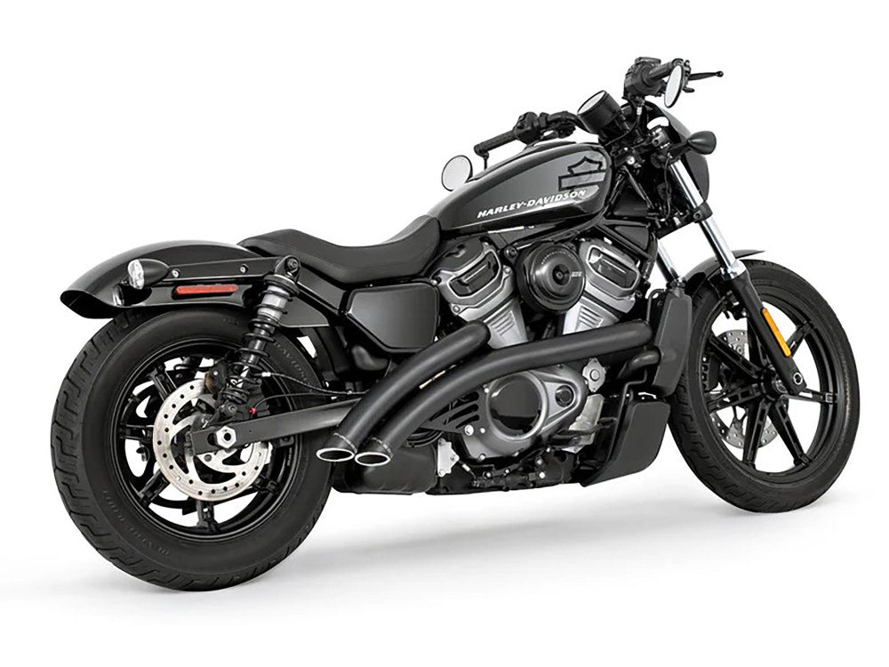 Radical Radius Exhaust - Black with Black End Caps. Fits Nightster 975 2022up.