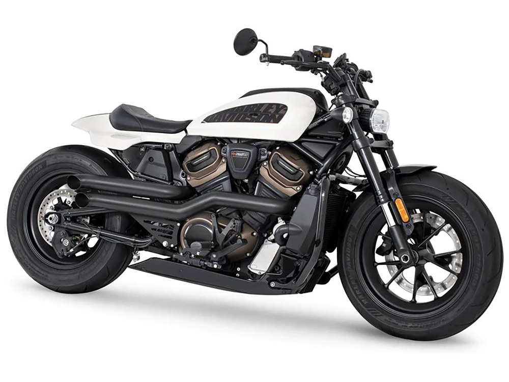Declaration Turnouts Exhaust – Black. Fits Sportster S 2021up.