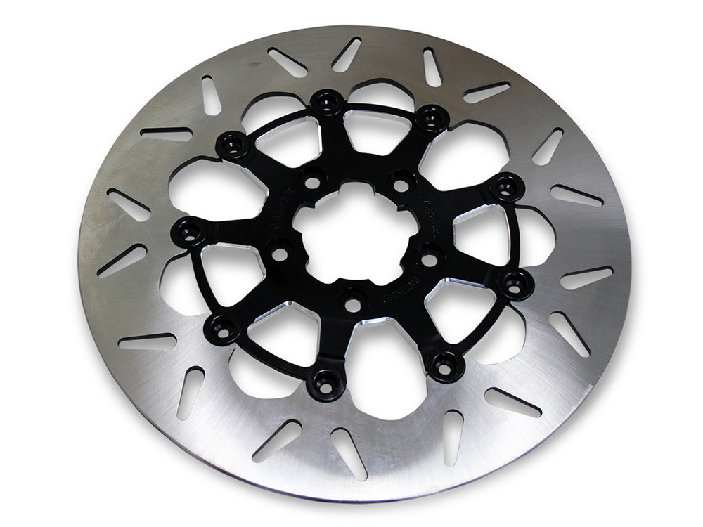 11.5in. Front Round Floating Disc Rotor with Contrast Cut Carrier. Fits Big Twin & Sportster 2000-2014.