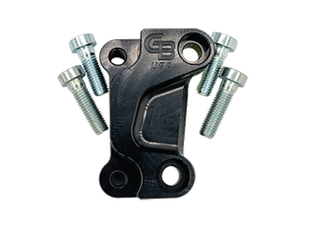 Left Side 13in. Oversize Front Caliper Mount – Black. Fits Touring 2008up.