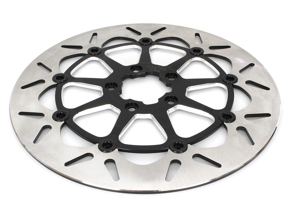 GBRAKES 13in. Front Round Floating Disc Rotor with Contrast Cut Carrier. Fits most Big Twin 2000up when upgrading to 13in. x 6 Piston Caliper. GBRAKES 13in. Front Round Floating Disc Rotor with Contrast Cut Carrier. Fits most Big Twin 2000up when upgrading to 13in. x 6 Piston Caliper.