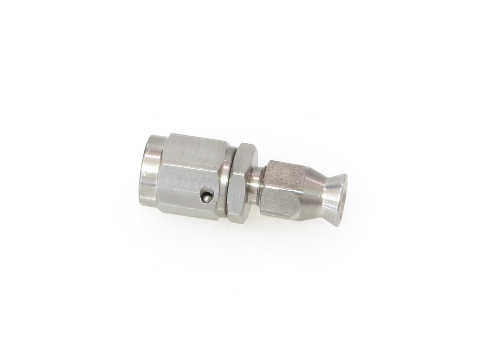 Stainless 3/8-24 Female Straight Swivel Adapter Fitting. Fits Hide-A-Line Micro Line.