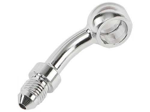 Chrome 7/16in. ID, 35 Degree Banjo - Male #3 End.
