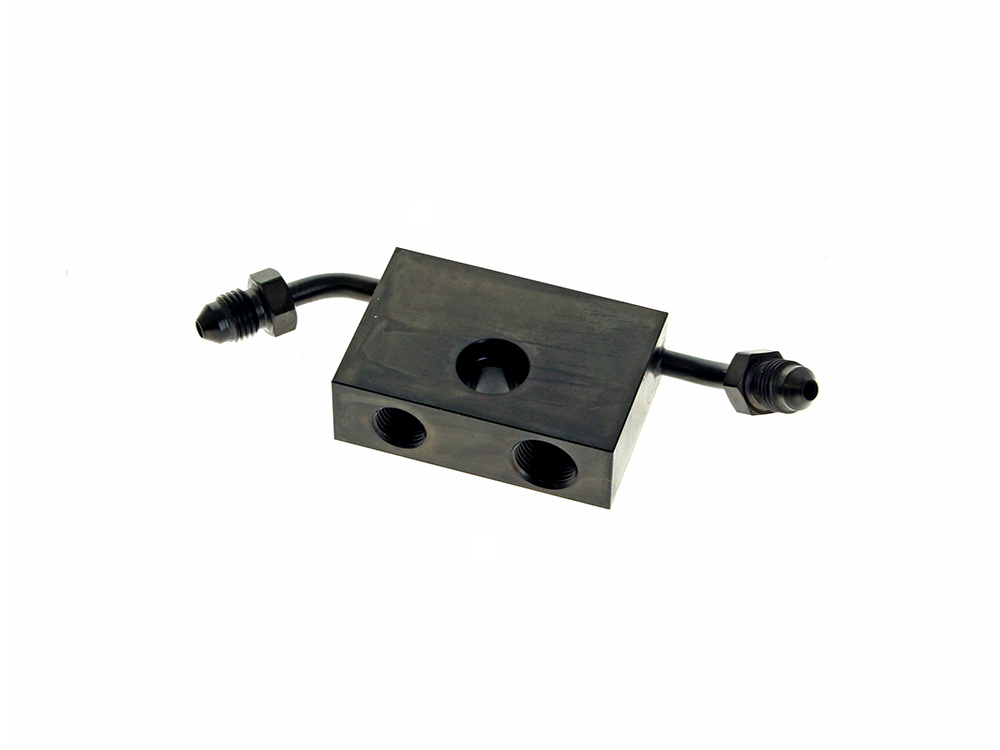 ABS Front Brake Line Adapter - Black. Fits Sportster 2014-2021 with Single Disc