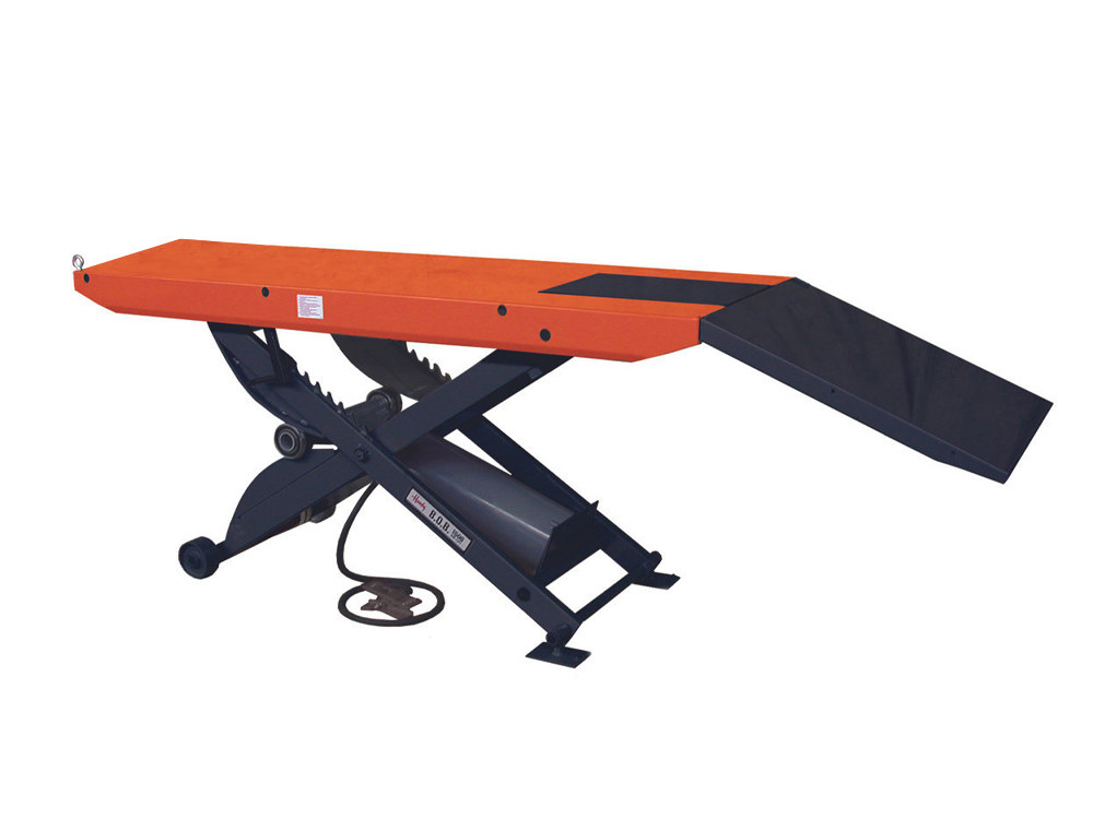B.O.B. Bike Lift with Lifting Capacity of 1500 lbs & 28in. x 84in. Deck - Orange.