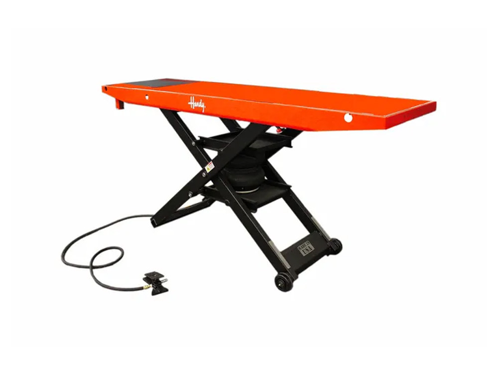 S.A.M. Bike Lift with Lifting Capacity of 1200 lbs & 24in. x 84in. Deck – Orange.