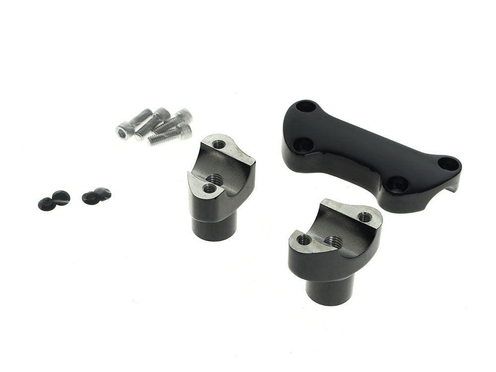 Rollies Speed Shop 2in. Straight Risers with Top Clamp & Hardware - Black. Fits 1in. Handlebar