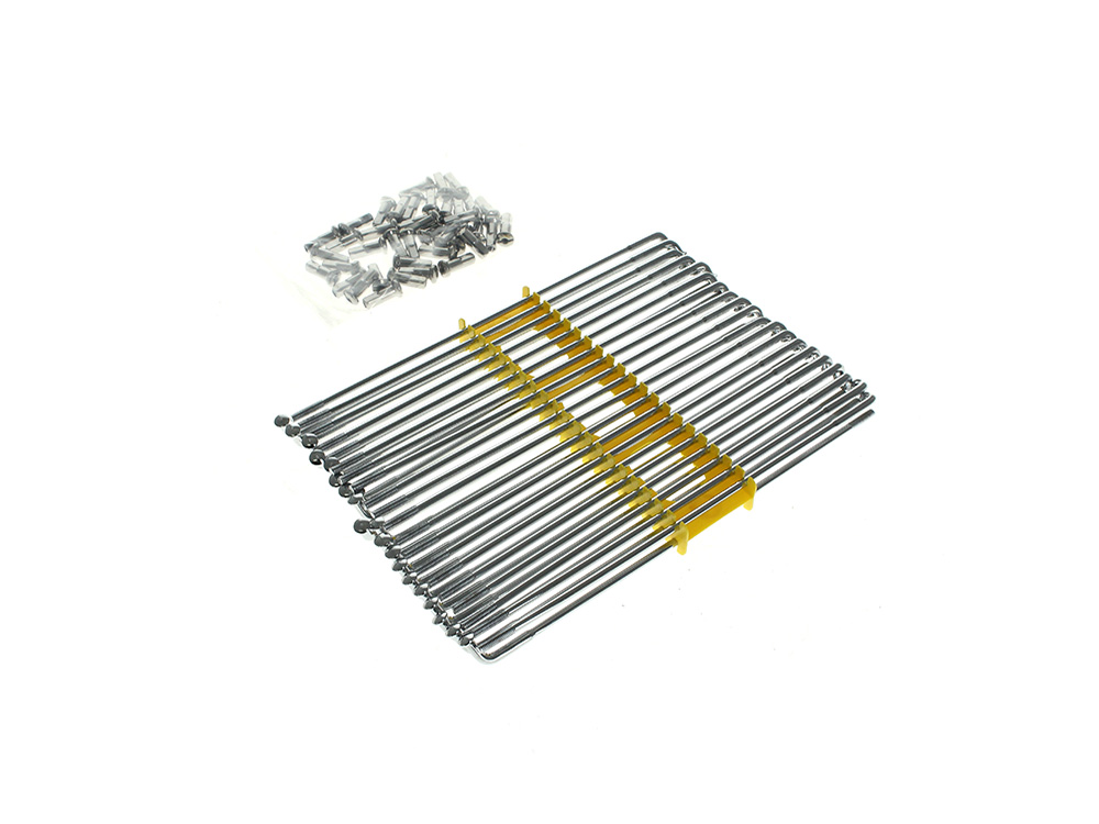 21in. Spokes - Chrome. Fits Original Style H-D Drop Center Rims & Genuine H-D Smooth Profile Rims when used in conjunction with H-D Narrow Glide Hub 1973-2021 & OEM H-D Mid Glide Front Hub 2006up