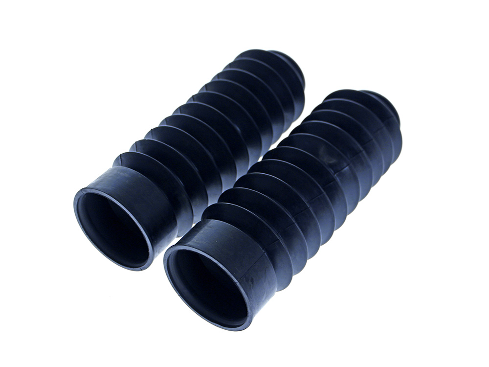 49mm Rubber Fork Boot Gaiters - Black. Fits Dyna Wide Glide 2006-2017 - Rollies Speed Shop