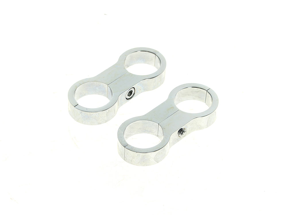 Rollies Speed Shop Oil Cooler Standoff Clamps - Chrome. Fits 1-1/8in. Frame
