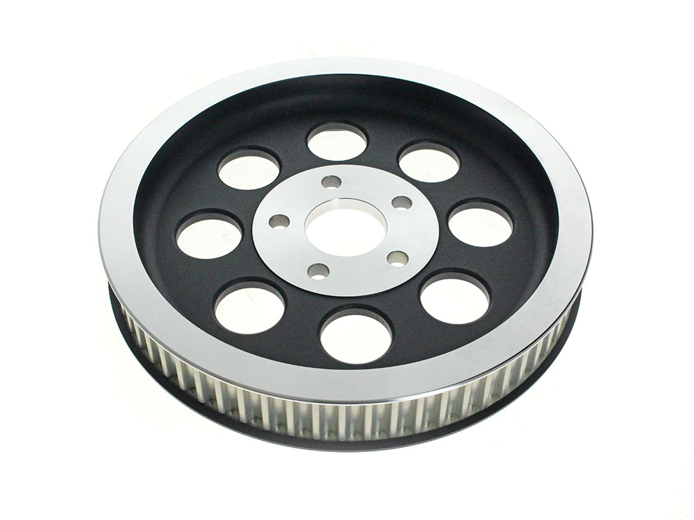 65 Tooth x 1.5in. Rear Pulley - Black. Fits Big Twin 1980-1999 with 1-1/2in. Wide Belt