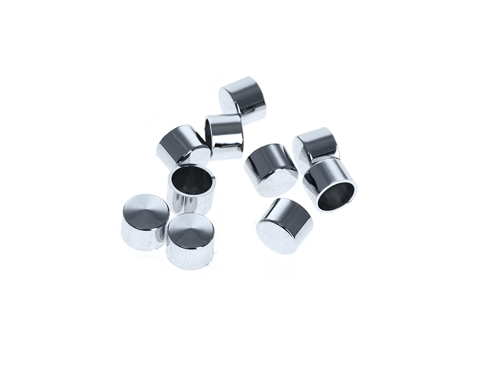 Rollies Speed Shop Kool Kaps - Chrome. Fits 3/8in. Socket Head Bolt. Pack of 10