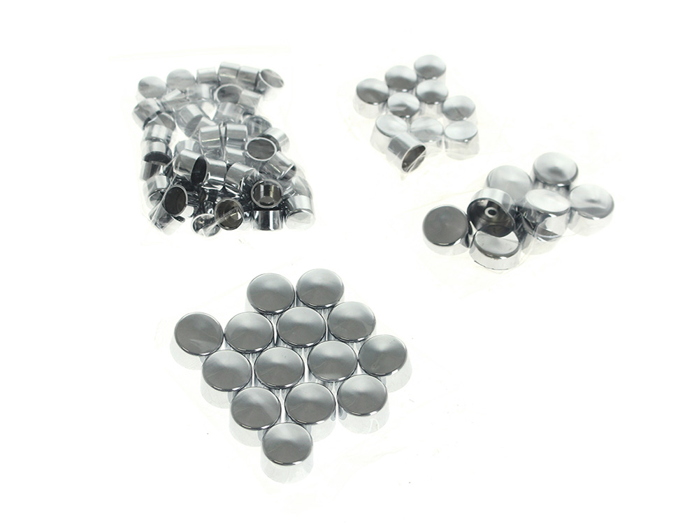 Rollies Speed Shop Engine, Transmission & Primary Kool Kaps Bolt Cover Kit - Chrome. Fits Twin Cam & Evolution