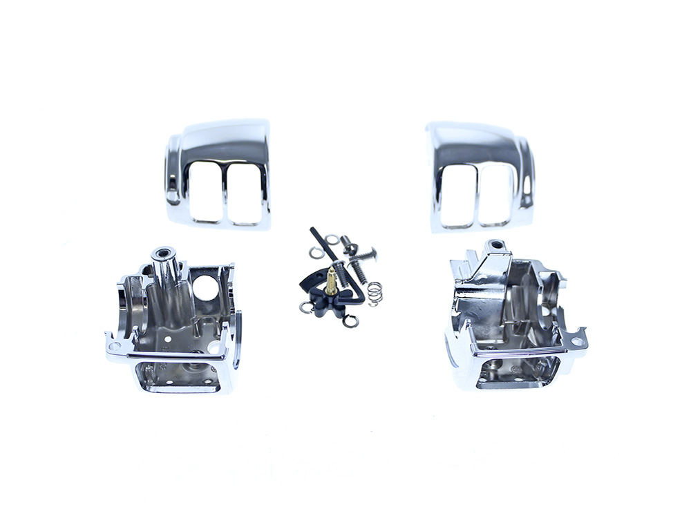 Switch Housing - Chrome. Fits Softail 1996-2010, Dyna 1996-2011, Road King 1996-2013, V-Rod 2002-2013 & Sportster 1996-2013 - Rollies Speed Shop