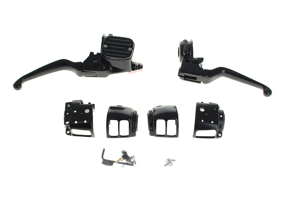 Rollies Speed Shop Handlebar Control Kit - Black. Fits Single Disc Softail 2011-2014 & Dyna 2012-2017