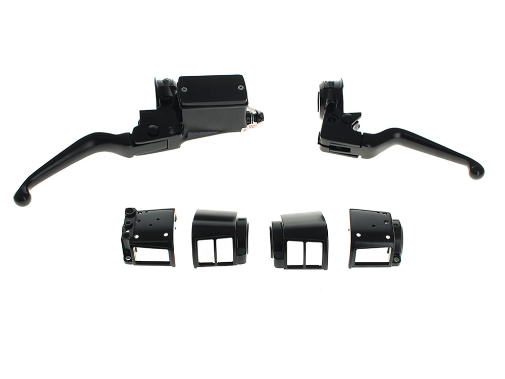 Rollies Speed Shop Handlebar Control Kit - Black. Fits Big Twin & Sportster 1982-1995 Models with Single Disc Rotors