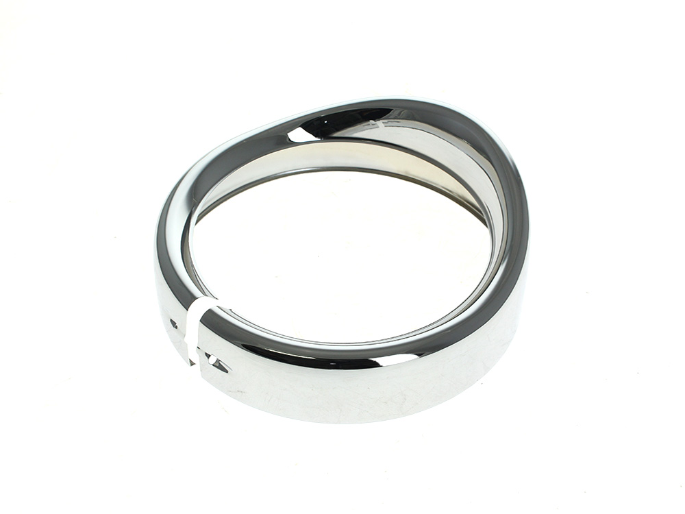 Peaked Visor Style 7in. Headlight Trim Ring - Chrome. Fits FLH Touring 1983-2013, Road King 1994up, Dyna Switch Back 2012-2016 & FL Softail with Nacelle 1986-2017