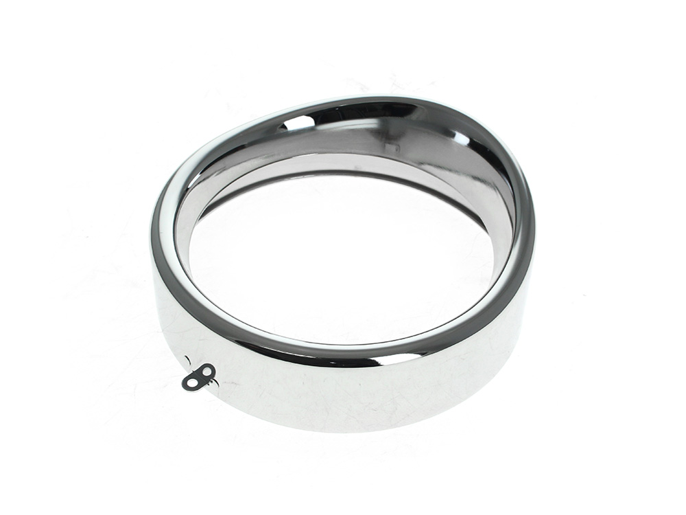 Peaked Visor Style 7in. Headlight Trim Ring - Chrome. Fits FL Softail 1994-2017 & Freewheeler Trike 2015up