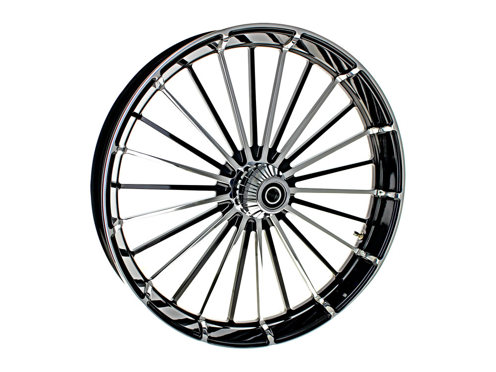 23in. x 3.75in. FXBR3/Breakout Replica Wheel – Black Anodize, Polished Rim & Spoke Edge, Chrome Hub Kit. Fits Breakout 2013up.