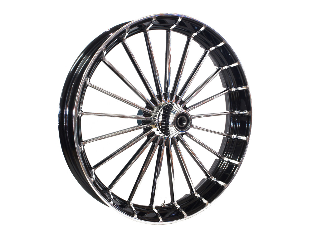 23in. x 3.75in. Ranger/Turbine Replica Wheel - Black Anodize, Polished Rim & Spoke Edge, Chrome Hub Kit. Fits Breakout 2013up.