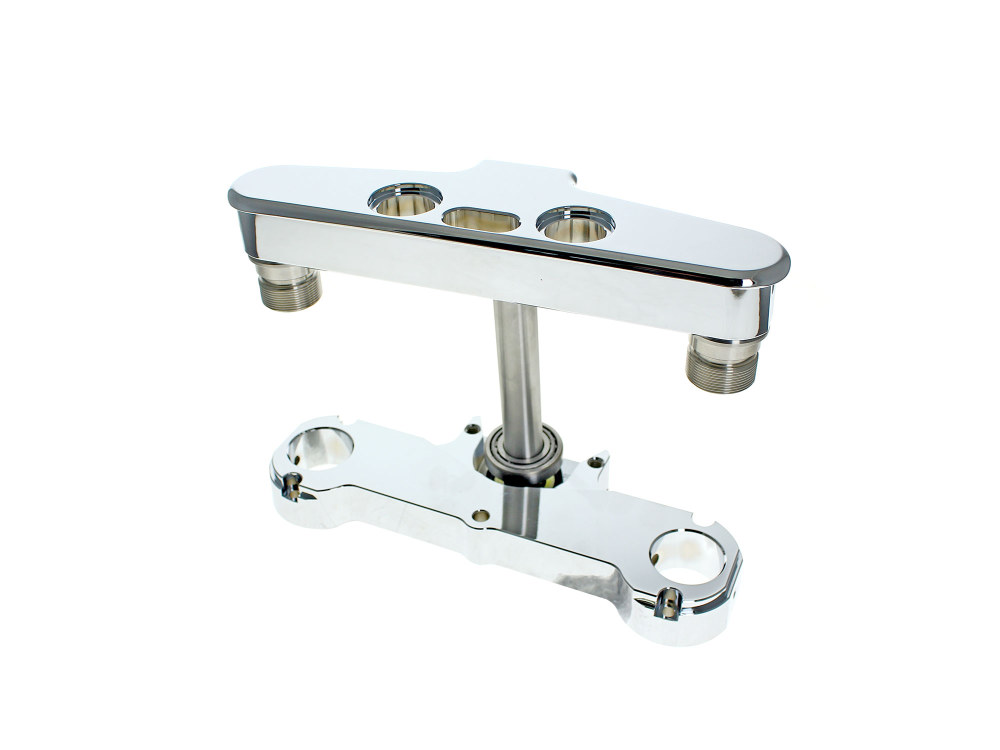 6 Degree Raked Triple Tree Kit - Chrome. Fits FL Softail 1986-2017 with 26in. Wheel Upgrade.