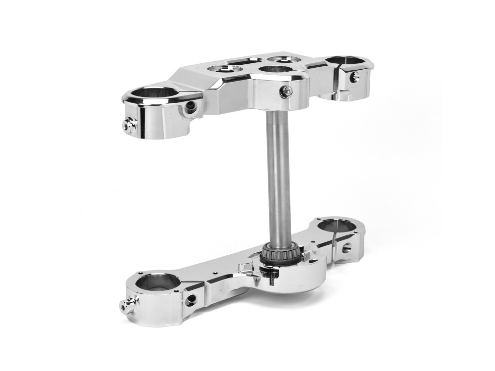 4 Degree Raked Triple Tree Kit - Chrome. Fits Fat Boy 2018up with 21in. or 23in. Wheel Upgrade.