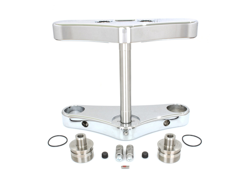 3 Degree Raked Wide Glide Conversion Triple Tree Kit - Chrome. Fits Rocker 2008-2010.