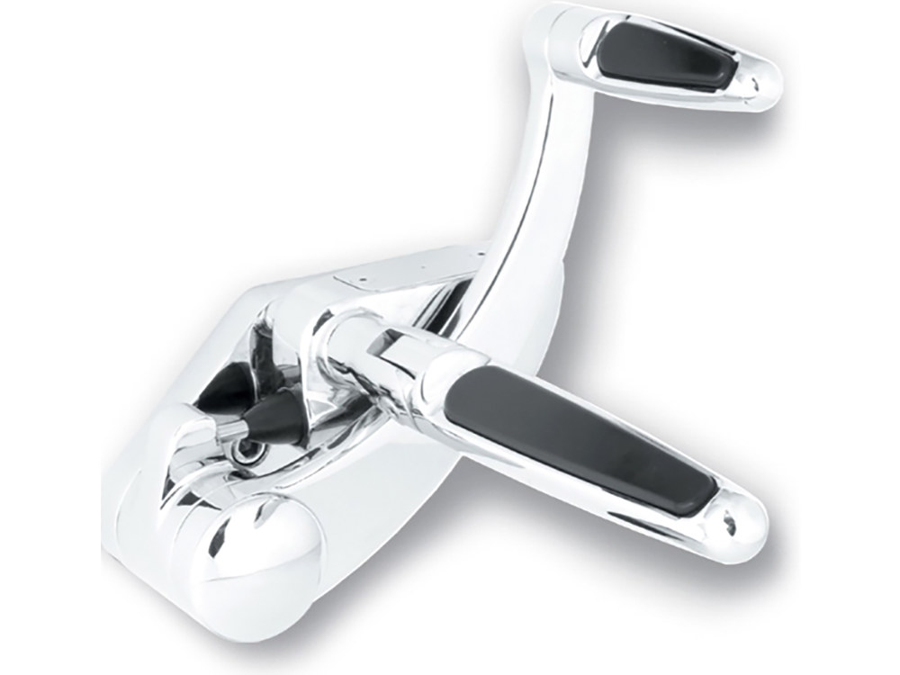 Standard Length Forward Controls with Folding Rubber Inlay Pegs – Chrome.Fits Softail 1984-1999.
