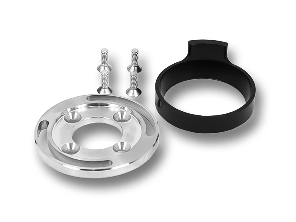 Hidden Fork Stop Kit. For use with HHI Triple Trees. Fits FX Softail 1989-2015, Dyna Wide Glide 1993-2005 & Custom Frames with Late 'Hour Glass' Style Neck