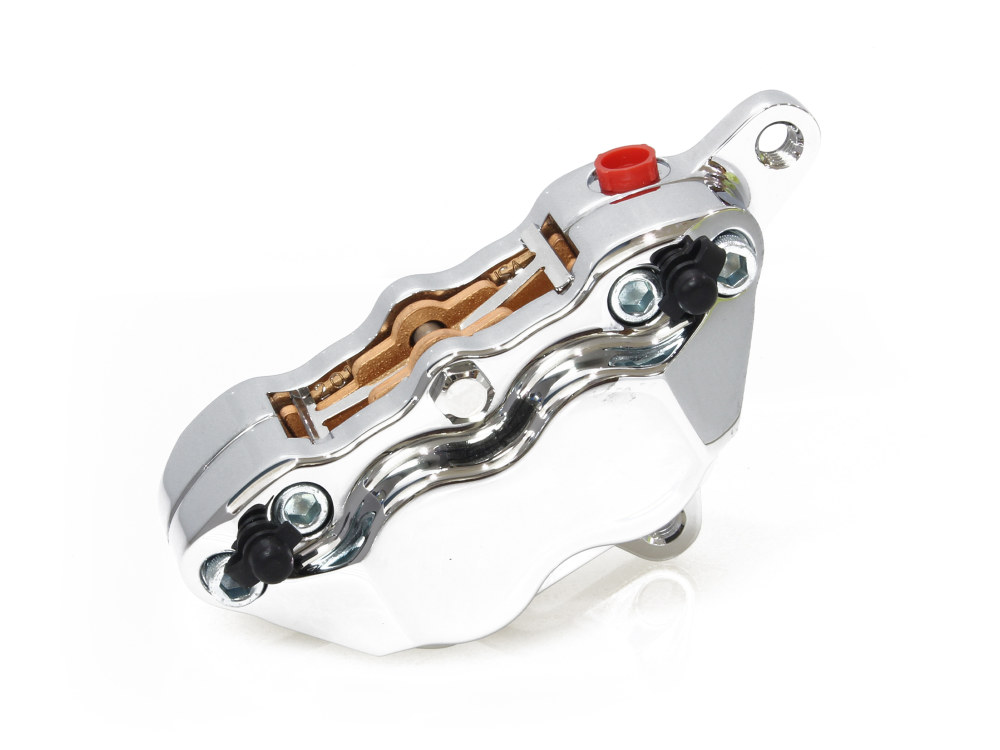 Front 4 Piston Caliper - Chrome. Fits Softail Springer & FXWG 1980-1983 with applicable bracket purchase.