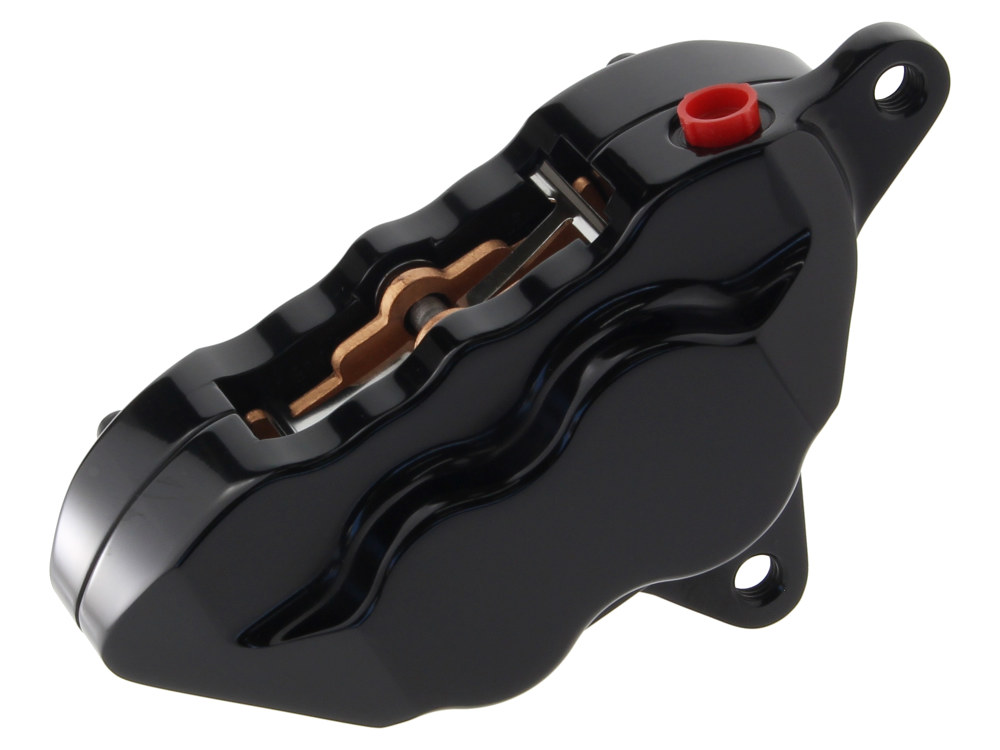 Right Hand Rear 4 Piston Caliper & Mounting Bracket – Black. Fits FL Softail 2008-2017 Models with 150mm Tyre.